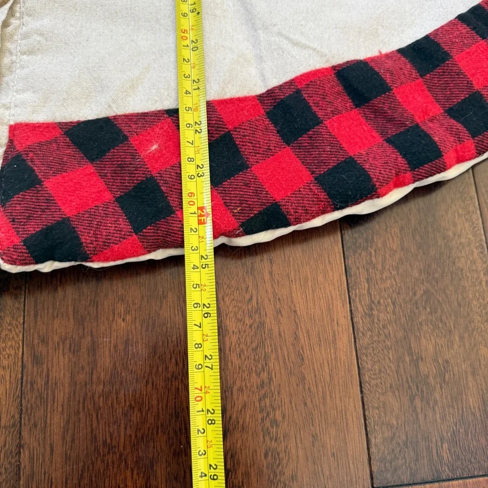 Martha Stewart‎ Christmas Tree Skirt Buffalo Plaid Deer Rustic Farmhouse 48